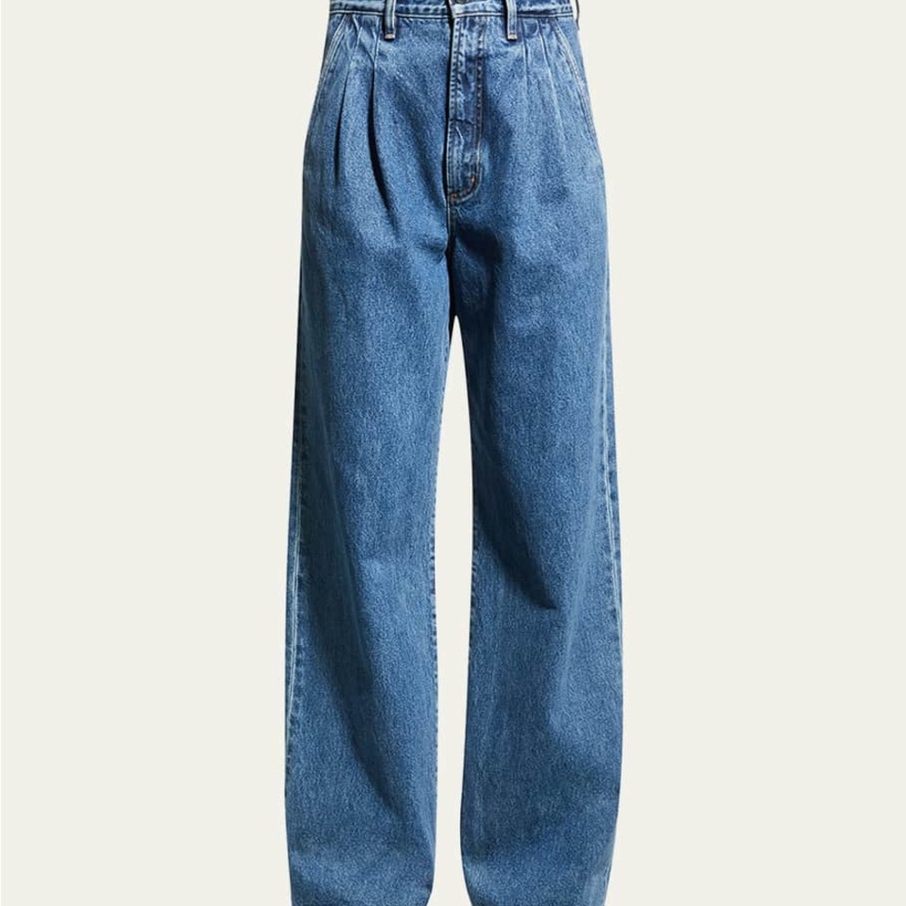 The Edgar Pleated Wide-Leg Jeans